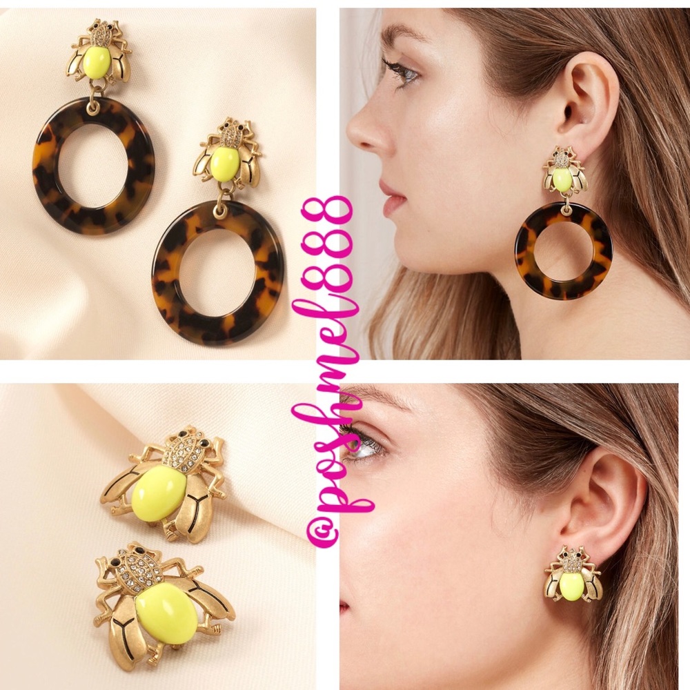 Stella & Dot [V] 2-in-1🐝Buzz Thrill Hoops Bumblebee Earrings - Picture 8 of 16